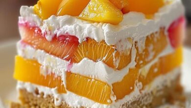 Easy No-Bake Peach Cream Layer Cake: A Delicious and Refreshing Dessert