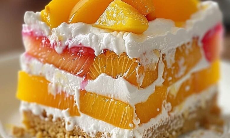 Easy No-Bake Peach Cream Layer Cake: A Delicious and Refreshing Dessert